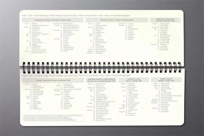 Kalendár, stolový, 2026, 300x143x18 mm, SIGEL "Conceptum", čierny 6