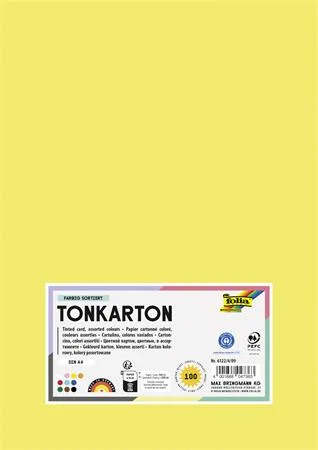 Dekoračný kartón, 2 stranný, A4, 220 g, 100 listov, FOLIA "Basic", 10 rôznych farieb