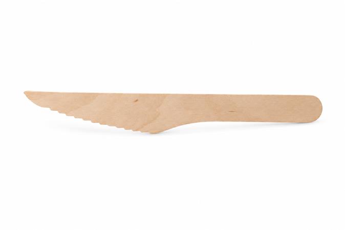Nôž, drevený, jednorazový, 16 cm, 100 ks