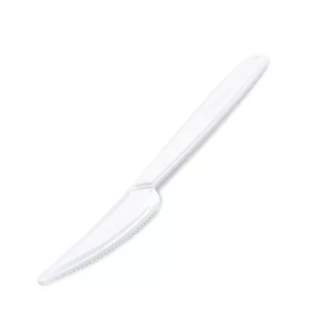 Nôž, plastový, opakovane použiteľný, 18 cm, 50 ks, biely