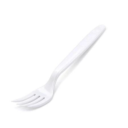 Vidlička, plastová, opakovane použiteľná, 18 cm, 50 ks, biela