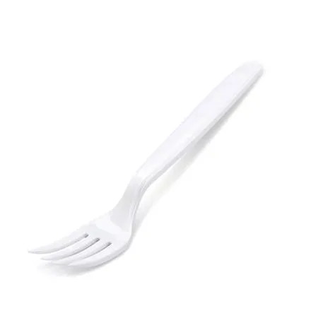 Vidlička, plastová, opakovane použiteľná, 18 cm, 50 ks, biela