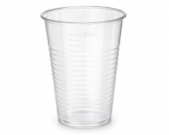 Plastový pohár, 3 dl, 50 ks,  priehľadný