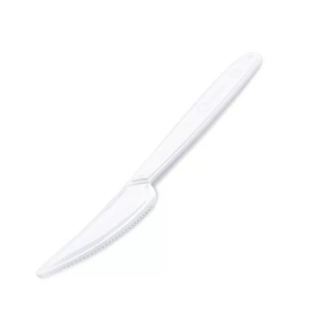 Nôž, plastový, opakovane použiteľný, 18 cm, 50 ks, "Premium", biely