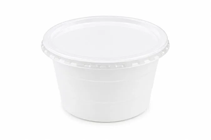 Plastová miska na guláš, uzatvárateľná viečkom, 750 ml, 50 ks, biela