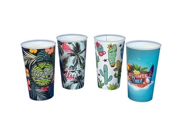 Vratný pohár, 650 ml, 4 rôzne vzory
