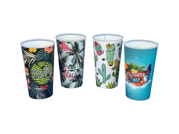 Vratný pohár, 650 ml, 4 rôzne vzory