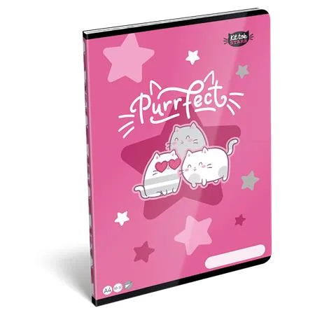 Zošit, A4, štvorčekový, 32 listov, LIZZYSULI, "Kit tok Stars Purrfect"