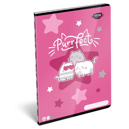 Zošit, A4, linajkový, 32 listov, LIZZYSULI, "Kit tok Stars Purrfect"