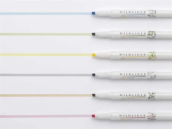 Zvýrazňovač, sada, 1,4/4 mm, obojstranný, ZEBRA "Mildliner Scented Fragrance", 6 rôznych farieb 2