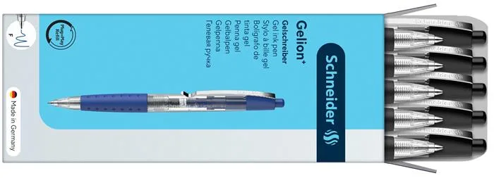 Gélové pero, 0,4 mm, stláčací mechanizmus, SCHNEIDER "Gelion +", čierna 5