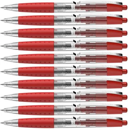 Gélové pero, 0,4 mm, stláčací mechanizmus, SCHNEIDER "Gelion +", červená 4
