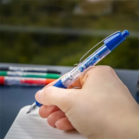 Gélové pero, 0,4 mm, stláčací mechanizmus, SCHNEIDER "Gelion +", modrá 6
