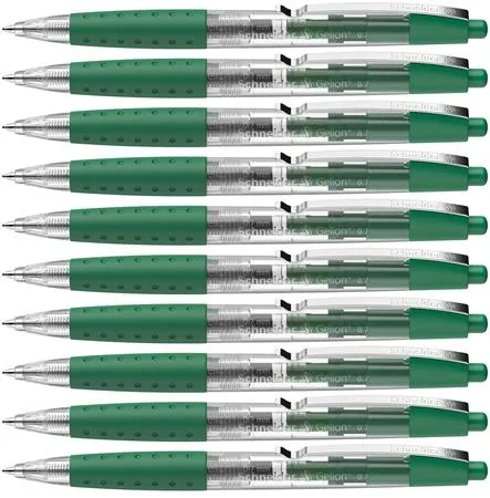 Gélové pero, 0,4 mm, stláčací mechanizmus, SCHNEIDER "Gelion +", zelená 4