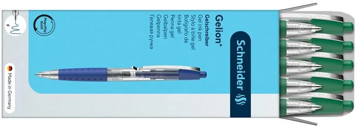 Gélové pero, 0,4 mm, stláčací mechanizmus, SCHNEIDER "Gelion +", zelená 5