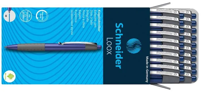Guľôčkové pero, 0,5 mm, stláčací mechanizmus, SCHNEIDER "LOOX", modré 5