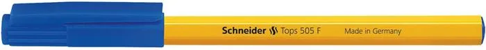 Guľôčkové pero, 0,3 mm, s vrchnákom, SCHNEIDER "Tops 505 F", modré 2