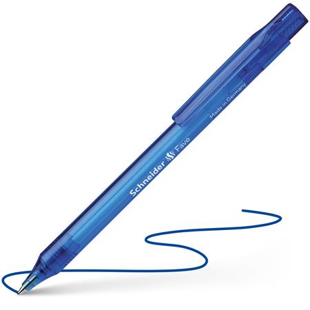 Guľôčkové pero, 0,5 mm, stláčací mechanizmus, SCHNEIDER "Fave", modré