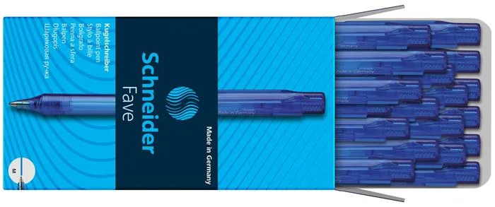 Guľôčkové pero, 0,5 mm, stláčací mechanizmus, SCHNEIDER "Fave", modré 4