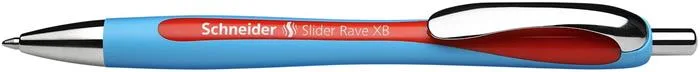 Guľôčkové pero, 0,7 mm, stláčací mechanizmus, SCHNEIDER "Slider Rave", červené 2