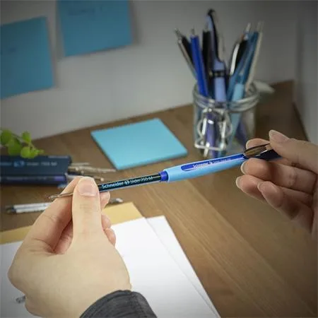 Guľôčkové pero, 0,7 mm, stláčací mechanizmus, SCHNEIDER "Slider Rave", červené 7
