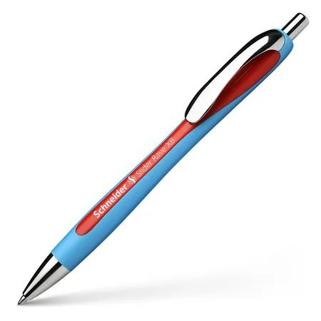 Guľôčkové pero, 0,7 mm, stláčací mechanizmus, SCHNEIDER "Slider Rave", červené 5