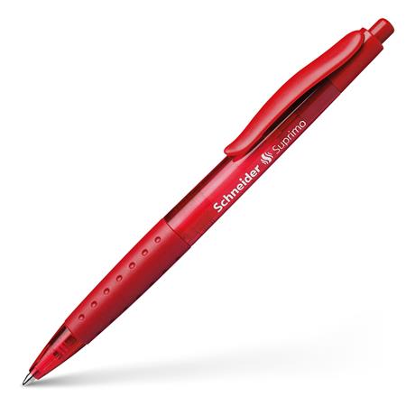 Guľôčkové pero, 0,5 mm, stláčací mechanizmus, SCHNEIDER "Suprimo", červené 3