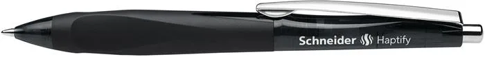 Guľôčkové pero, 0,5mm, stláčací mechanizmus, SCHNEIDER "Haptify", čierne 2