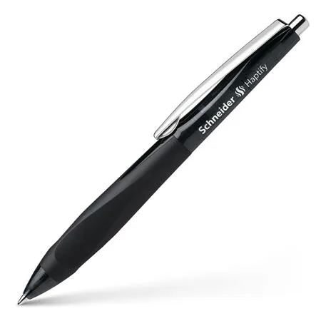 Guľôčkové pero, 0,5mm, stláčací mechanizmus, SCHNEIDER "Haptify", čierne 3