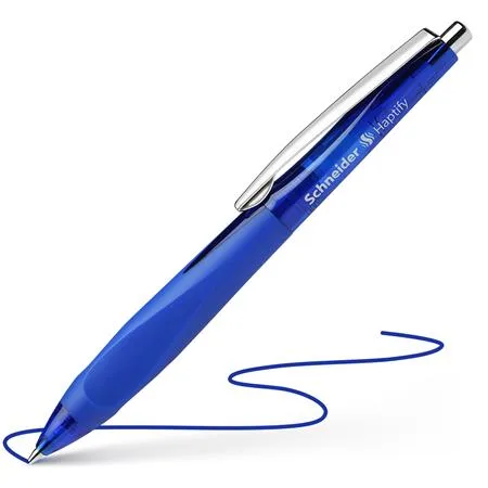 Guľôčkové pero 0,5 mm, stláčací mechanizmus, tmavomodré telo, SCHNEIDER "Haptify", tmavomodré