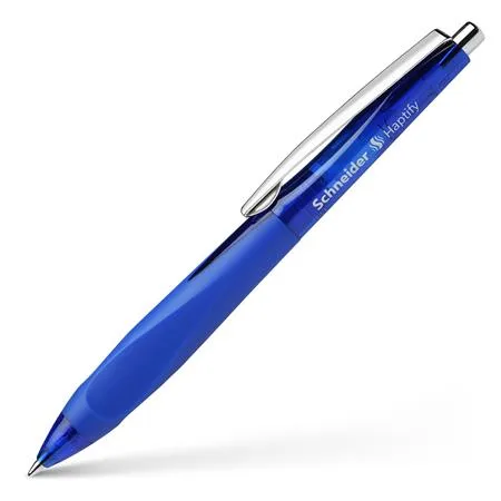 Guľôčkové pero 0,5 mm, stláčací mechanizmus, tmavomodré telo, SCHNEIDER "Haptify", tmavomodré 3