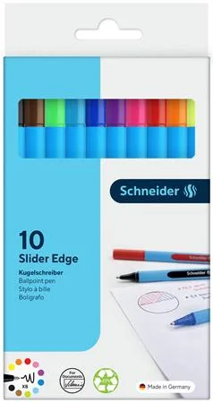 Guľôčkové pero, sada 0,7 mm, s vrchnákom, SCHNEIDER "Slider Edge XB", mix farieb