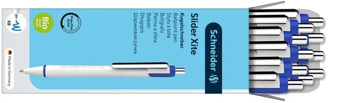 Guľôčkové pero, 0,7 mm, stláčací mechanizmus, SCHNEIDER "Slider Xite", modré 4