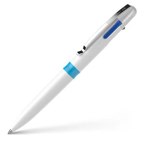 Guľôčkové pero, 0,5 mm, stláčací mechanimus, 4-farebné, SCHNEIDER "Take 4", biela 3