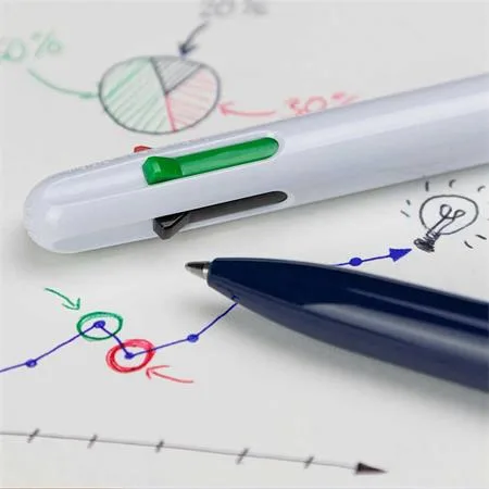 Guľôčkové pero, 0,5 mm, stláčací mechanimus, 4-farebné, SCHNEIDER "Take 4", biela 6