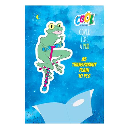 Obálka na zošity a knihy, samolepiaca, A5, COOL BY VICTORIA, číra