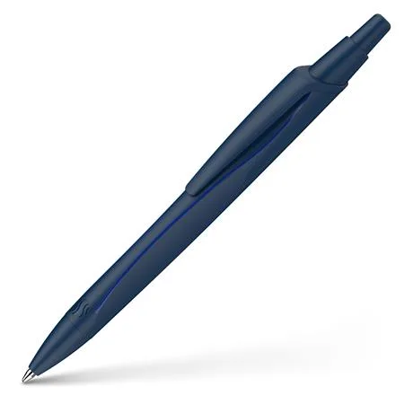 Gulôčkové pero, 0,5 mm, stláčací mechanizmus, tmavomodrá farba tela, SCHNEIDER „Reco”, modré 4