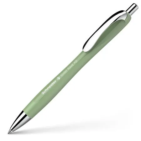 Guľôčkové pero, 0,7 mm, stláčací mechanizmus, SCHNEIDER "Slider Rave XB", organická zelená 4