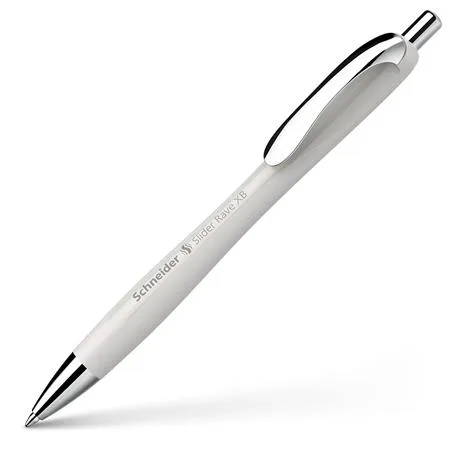 Guľôčkové pero, 0,7 mm, stláčací mechanizmus, SCHNEIDER "Slider Rave XB", strieborná sivá 4