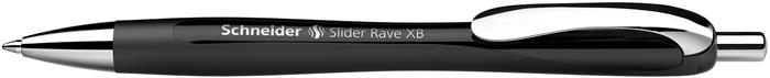 Guľôčkové pero, 0,7 mm, stláčací mechanizmus, SCHNEIDER "Slider Rave XB", čierne, modré 2
