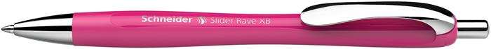 Guľôčkové pero, 0,7 mm, stláčací mechanizmus, SCHNEIDER "Slider Rave XB", magenta 2