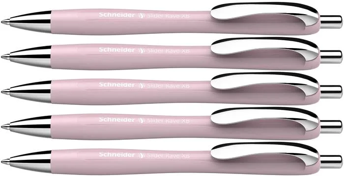Guľôčkové pero, 0,7 mm, stláčací mechanizmus, SCHNEIDER "Slider Rave XB", ružové 4