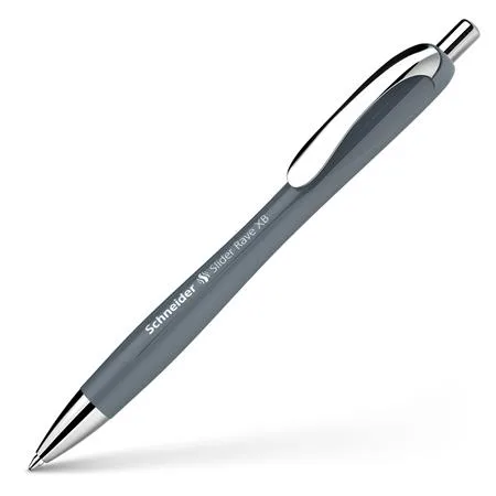 Guľôčkové pero, 0,7 mm, stláčací mechanizmus, SCHNEIDER "Slider Rave XB", sivé 5