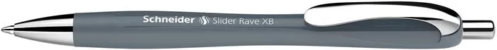 Guľôčkové pero, 0,7 mm, stláčací mechanizmus, SCHNEIDER "Slider Rave XB", sivé 2