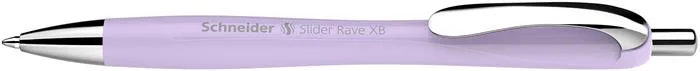 Guľôčkové pero, 0,7 mm, stláčací mechanizmus, SCHNEIDER "Slider Rave XB", svetlofialové 2