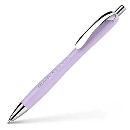 Guľôčkové pero, 0,7 mm, stláčací mechanizmus, SCHNEIDER "Slider Rave XB", svetlofialové 5