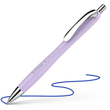 Guľôčkové pero, 0,7 mm, stláčací mechanizmus, SCHNEIDER "Slider Rave XB", svetlofialové