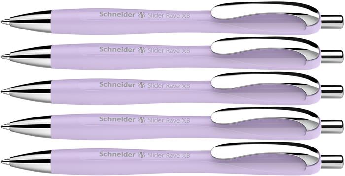 Guľôčkové pero, 0,7 mm, stláčací mechanizmus, SCHNEIDER "Slider Rave XB", svetlosivé 4