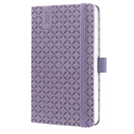 Diár, A6, týždenný, 2027, tvrdá obálka, SIGEL "Jolie", Lavender Purple 2