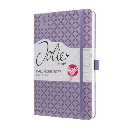 Diár, A5, týždenný, 2027, tvrdá obálka, SIGEL "Jolie", Lavender Purple